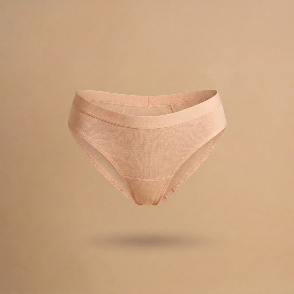 Floena Leakproof Everyday Bamboo Bikini — svetlo roza bambusove menstrualne hlačke za vsak dan